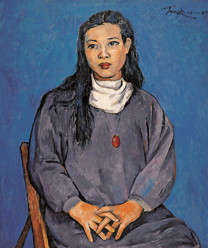 《女歌唱家黄琦小像》