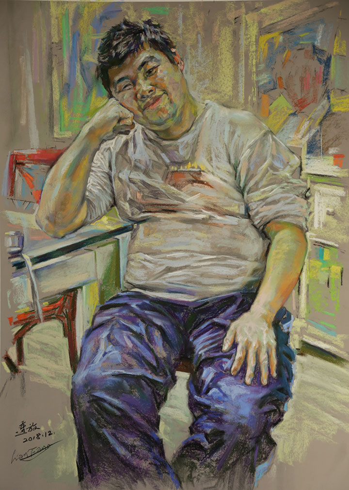 儿子和他的画作